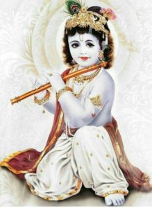 Baby Krishna Image With Bansuri