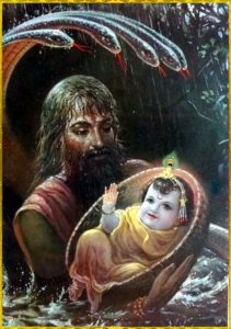 Bal Krishna Images with Father Basudev
