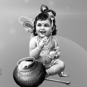 Cute Baby Krishna Images With Eating Butter